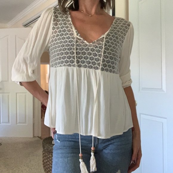 hippie peasant blouse